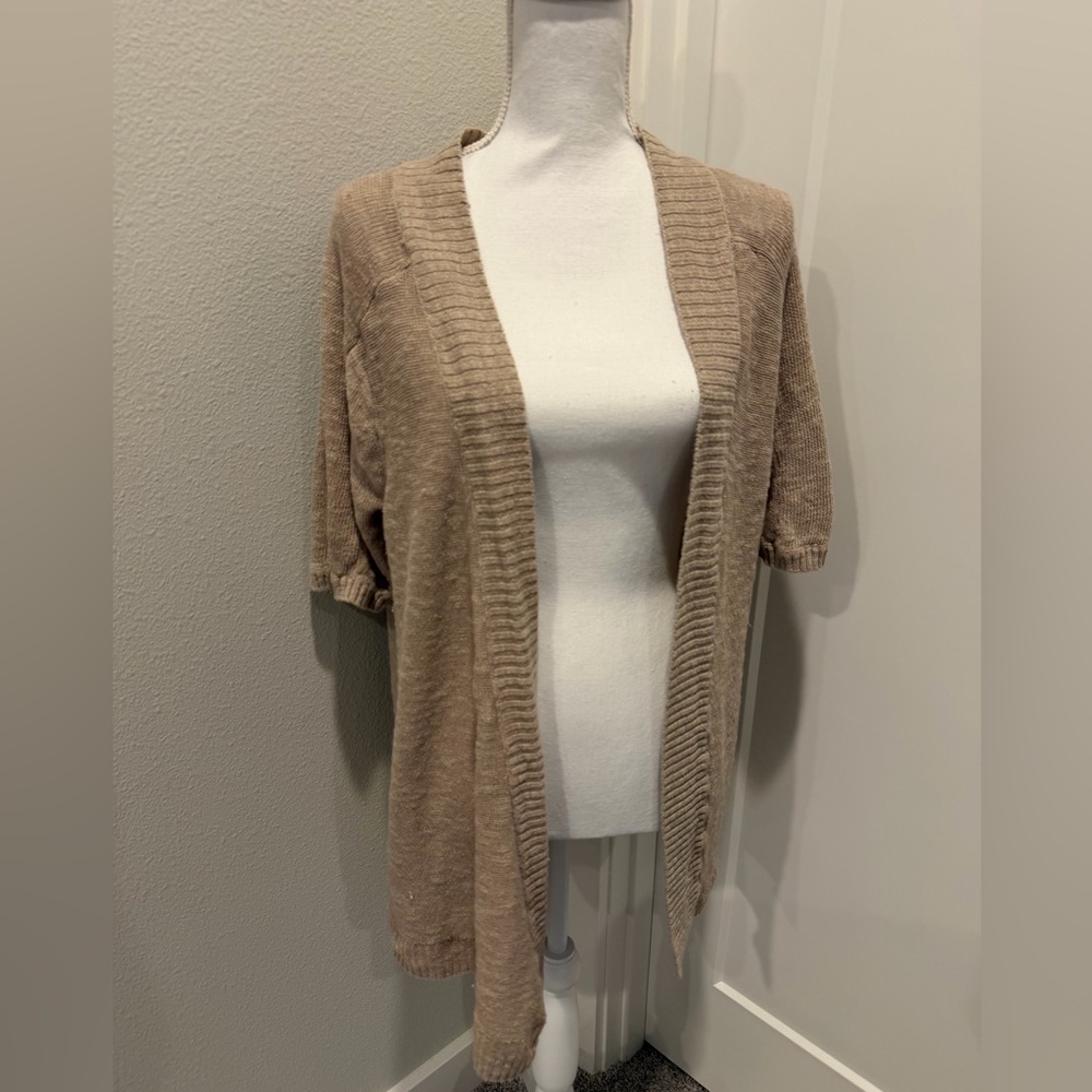 Lane Bryant Tan Open-Front Cardigan